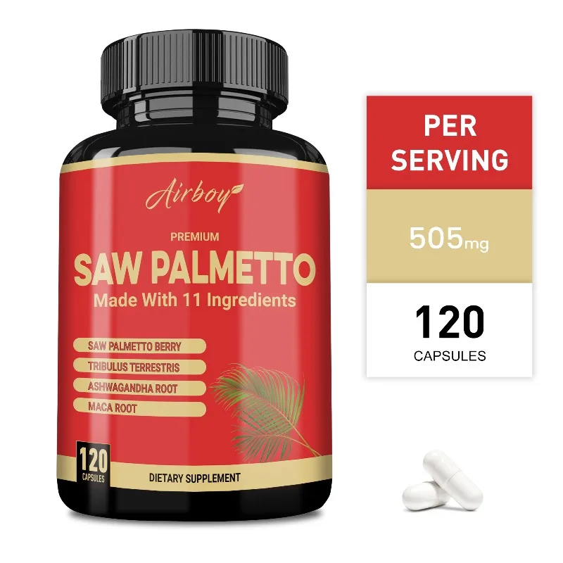 Saw Palmetto Capsules  - Preventing Hair Loss, Reduces Frequent Urinary Incontinence, Promotes Prostate and Urinary Tract Health