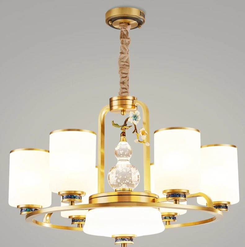 

All copper living room lamp Modern simple villa study dining room bedroom whole house lamp