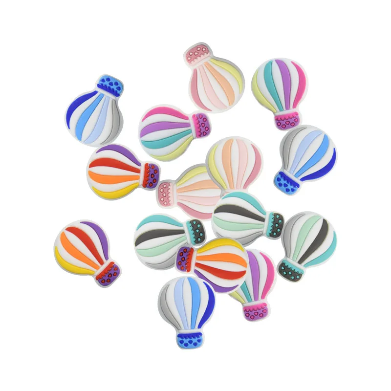 5/10Pcs Mini Hot Air Balloon Baby Silicone Beads DIY Silicone Nipple Chain Accessories Ring Beads For Jewelry Making