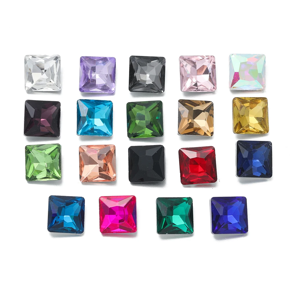 10pcs/lot 10MM Glass Crystal AB Color Cystal Square Loose Bead For Jewelry Making DIY Bracelets Necklace Beading Accessories