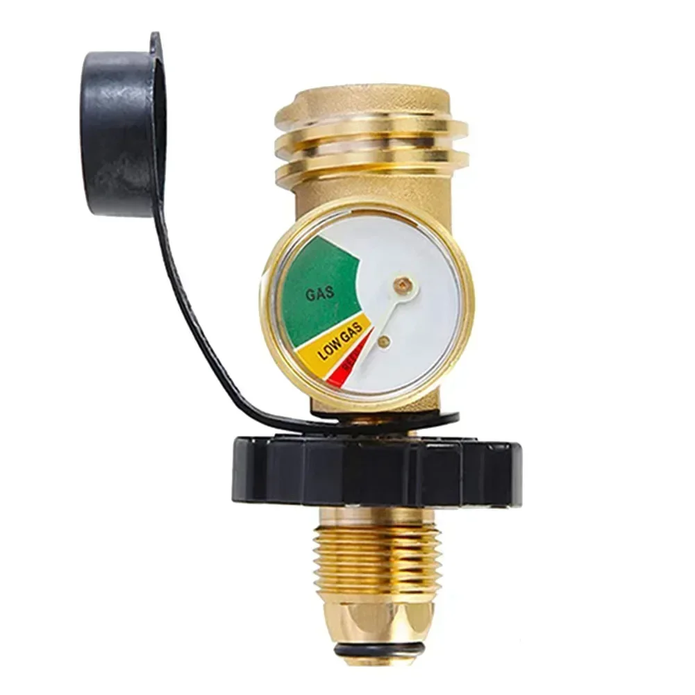 High Low Gas Pressure Gauge Level Indicator Pol Propane Bottle Cylinde Outdoor Gas Tank Adapter Pressure Gauge Connector