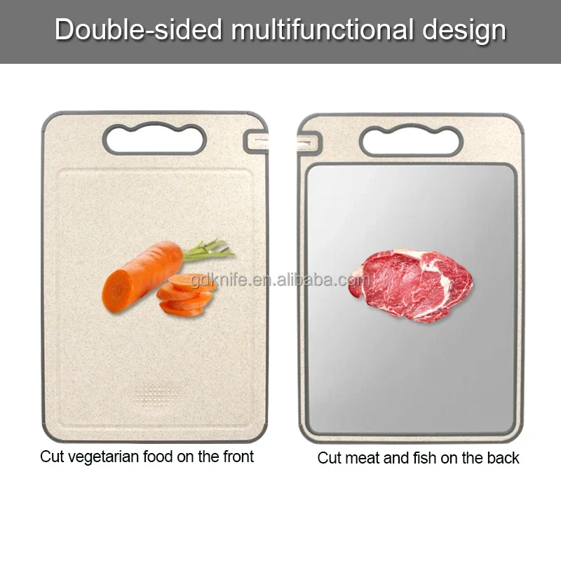 Cutting Board Chopping Board With Sharpener Multifunctional Double Side Stainless Steel Metal Plastic Customized Package Support