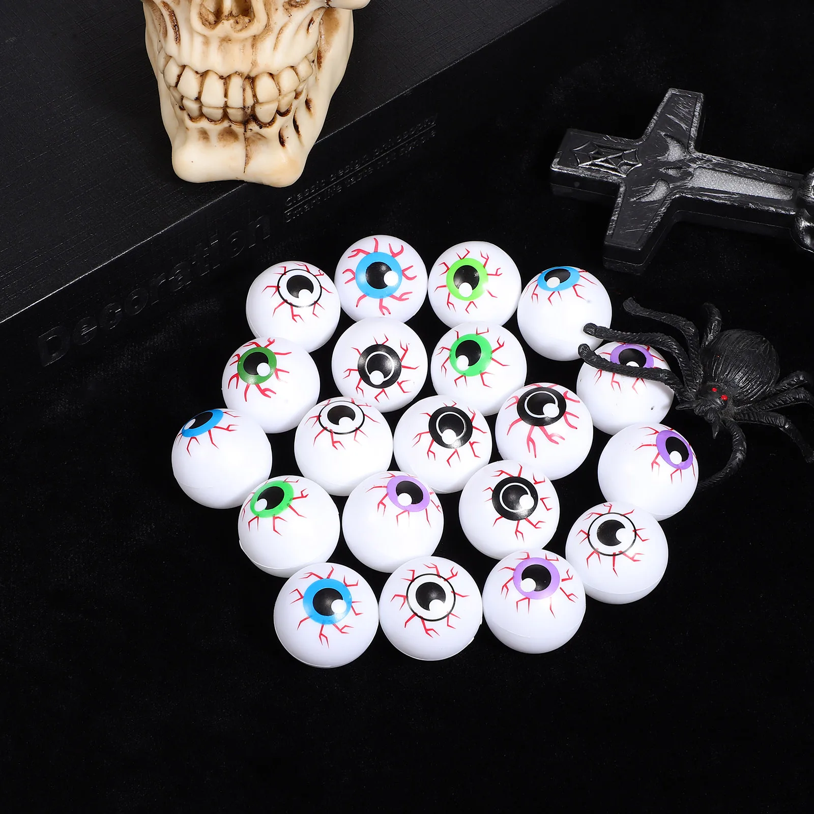 20 pcs Halloween Eyeballs Realistic Fake Eye Balls Plastic Party Supplies Decor For Crafts Props Ghostly Decoration
