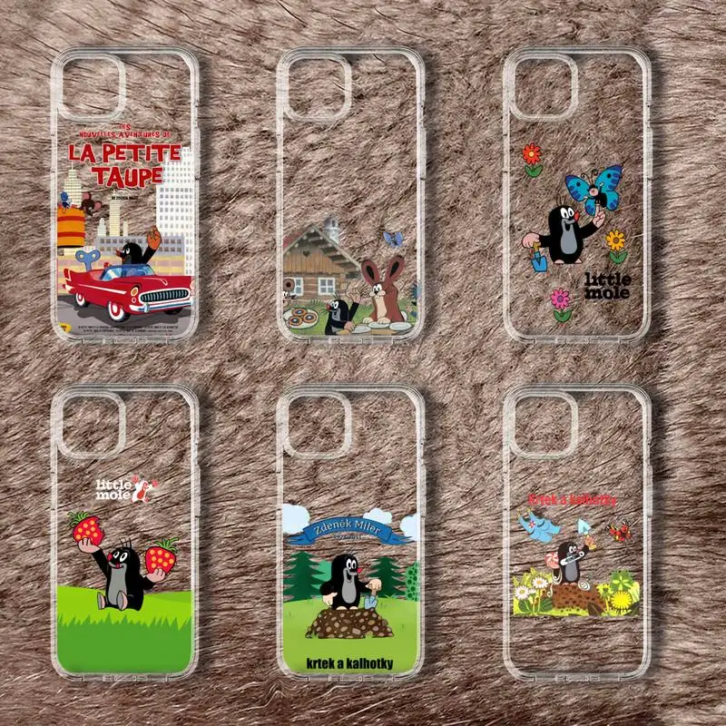 Cartoon classic Krtek a kalhotky Phone Case For iPhone 11 12 Mini 13 14 Pro XS Max X 8 7 6s Plus 5 SE XR Transparent Shell