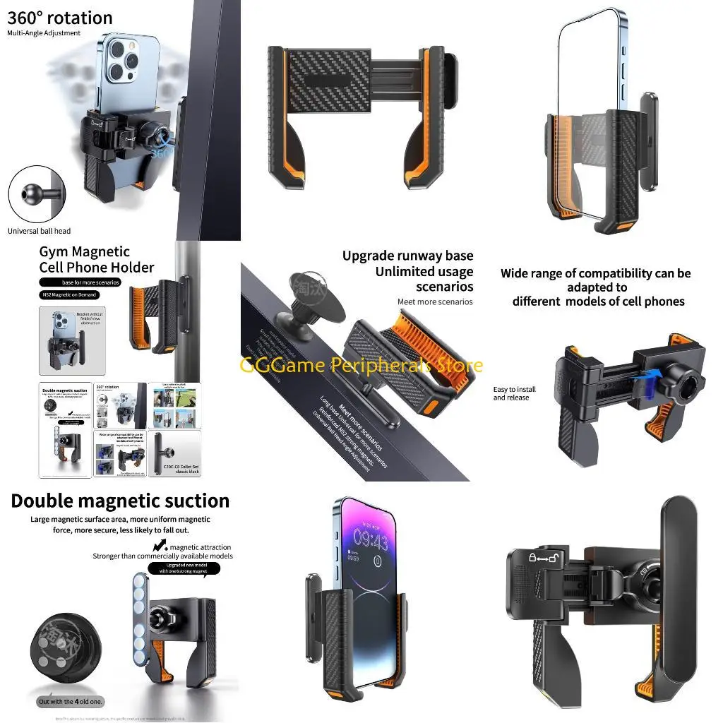 

U55B Rotatable Phone Mount Aluminum Construction For Fitness Gears Vehicle