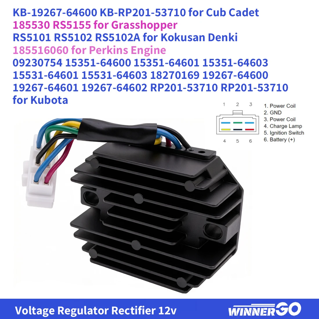 12V 15531-64603 Voltage Regulator Rectifier For Kubota ZD18 ZD21 ZD25 K008 KH007 KH35 RTV500 Yanmar 186D 1983 YM122 YM126 YM140