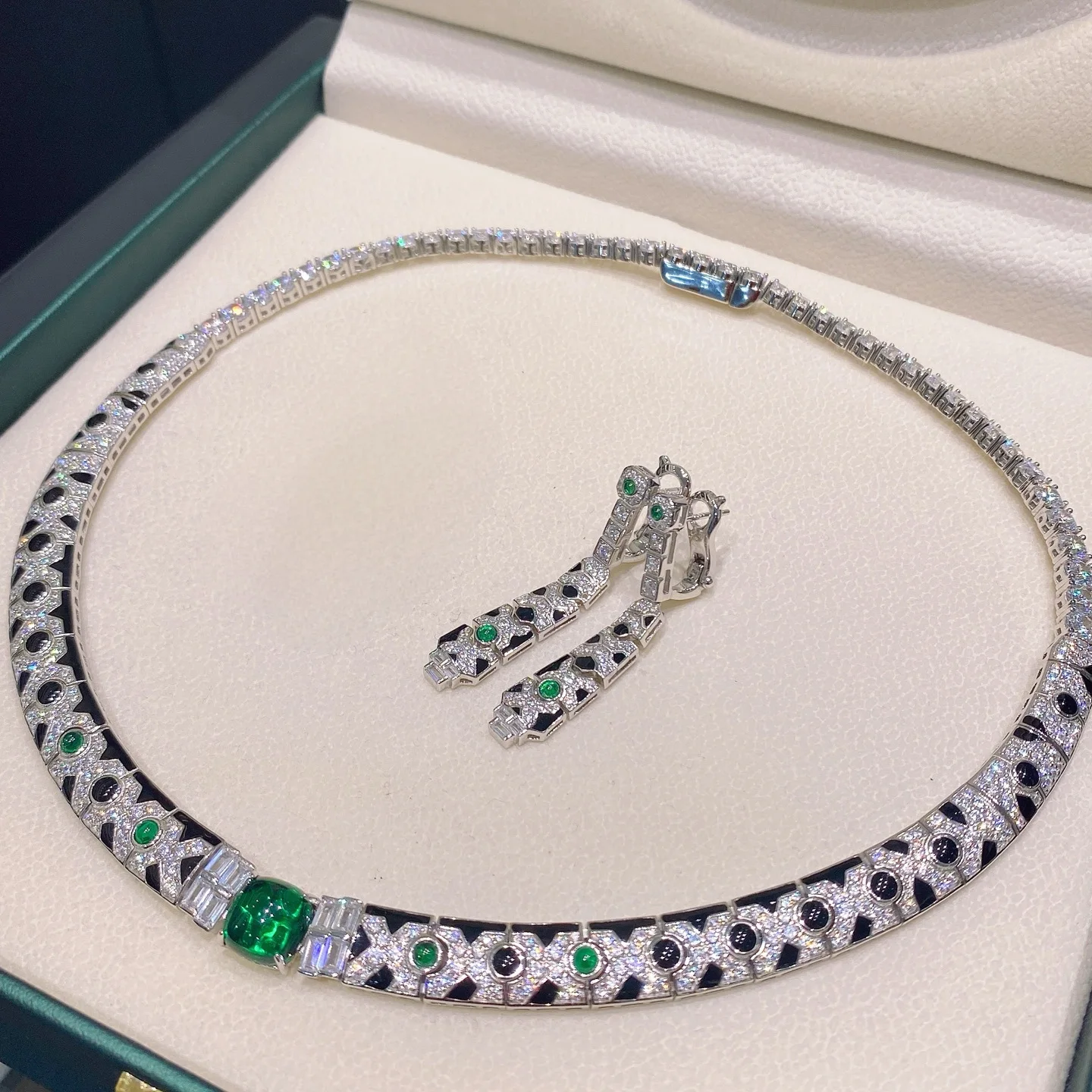 

KQDANCE 925, серебро, черная пантера, леопардовый принт, лабораторный красный корунд, сапфир, колье с драгоценными камнями, ожерелья, серьги, женские комплекты ювелирных изделий