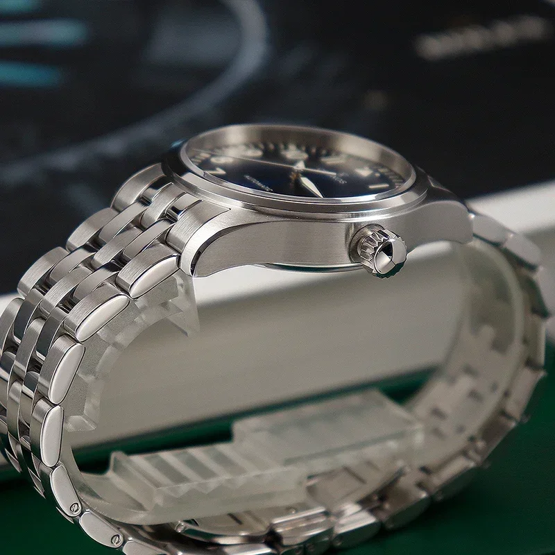 Cronos 39mm Watch For Men Pilot Flieger SW200 Movement Mechanical BGW-9 Super Lum Domed Sapphire Crystal 100M Waterproof L6012