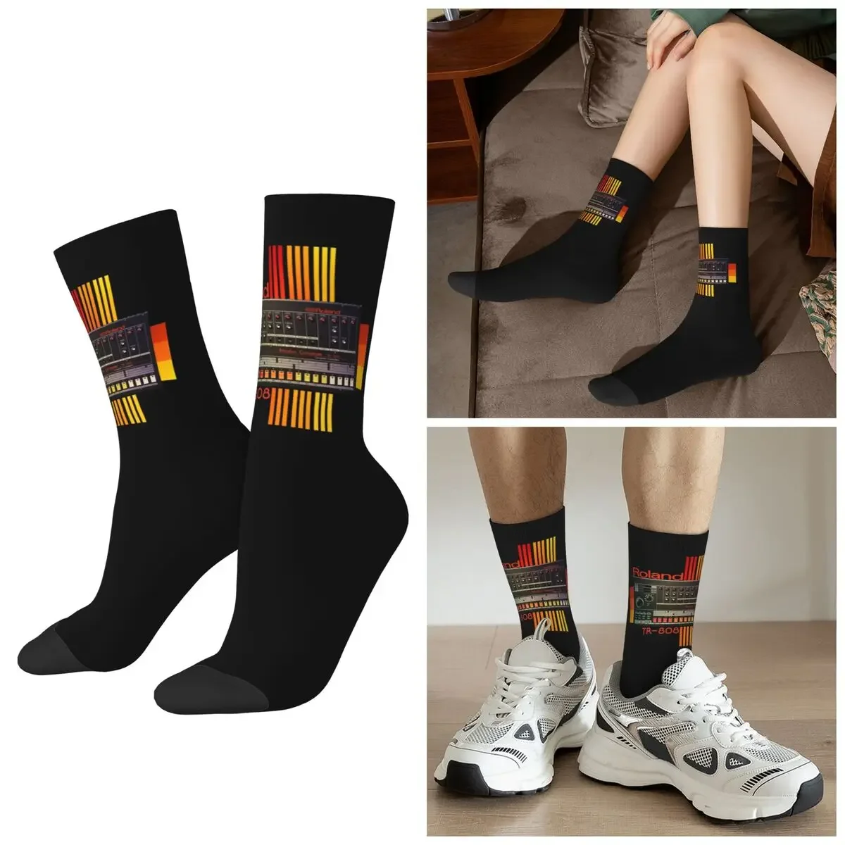 

All Seasons Roland Tr-808 Drum Machine Model Socks Harajuku Crew Socks Super Soft Stockings for Men Women Valentine's Day Gifts