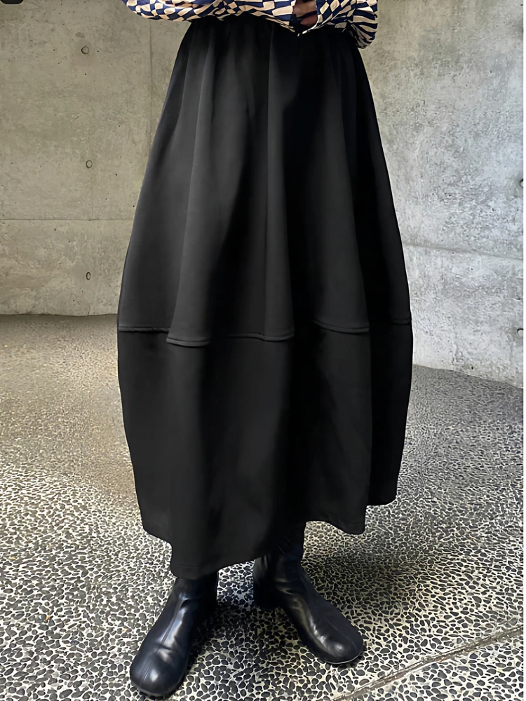 

Шерстяная юбка с высокой талией, женская модная антивозрастная юбка миди для похудения, юбка с цветочным бутоном, осень-зима, для поездок на работу