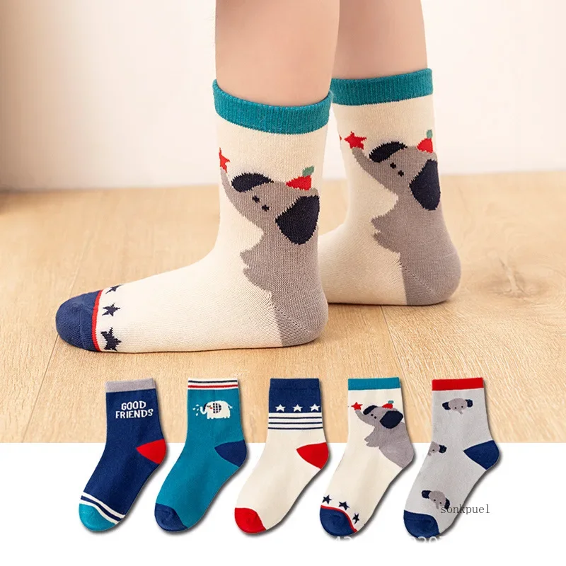 5Pairs Baby Socks Boy Girls Cute Short Sock Kids Cotton Toddler Cartoon Soft Children's Sports Socks