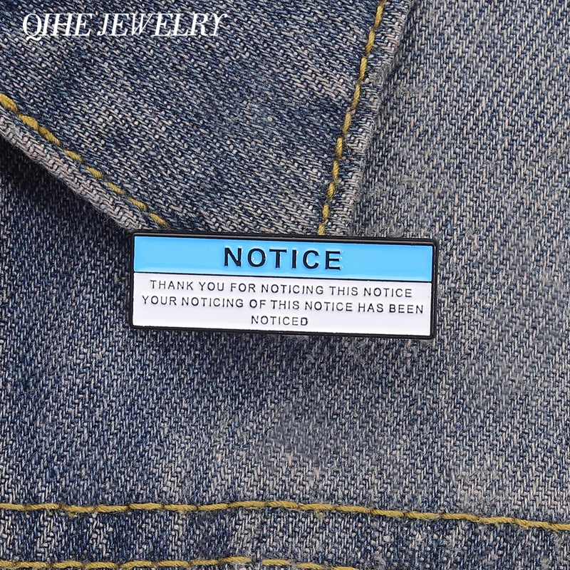 NOTICE Lustige Zitate Emaille Pins DANKE FÜR DIE NOTIZBUCH NOTICE Broschen Revers Kleidung Abzeichen Einfacher Schmuck Geschenk für Freunde