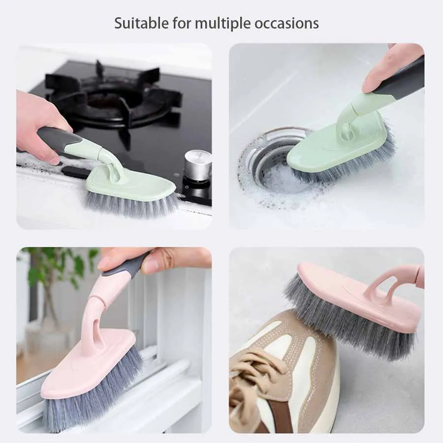 Long handled cleaning brush, floor brush, gap brush, multi-functional cleaning tool for household bathroom hard bristles 1PC