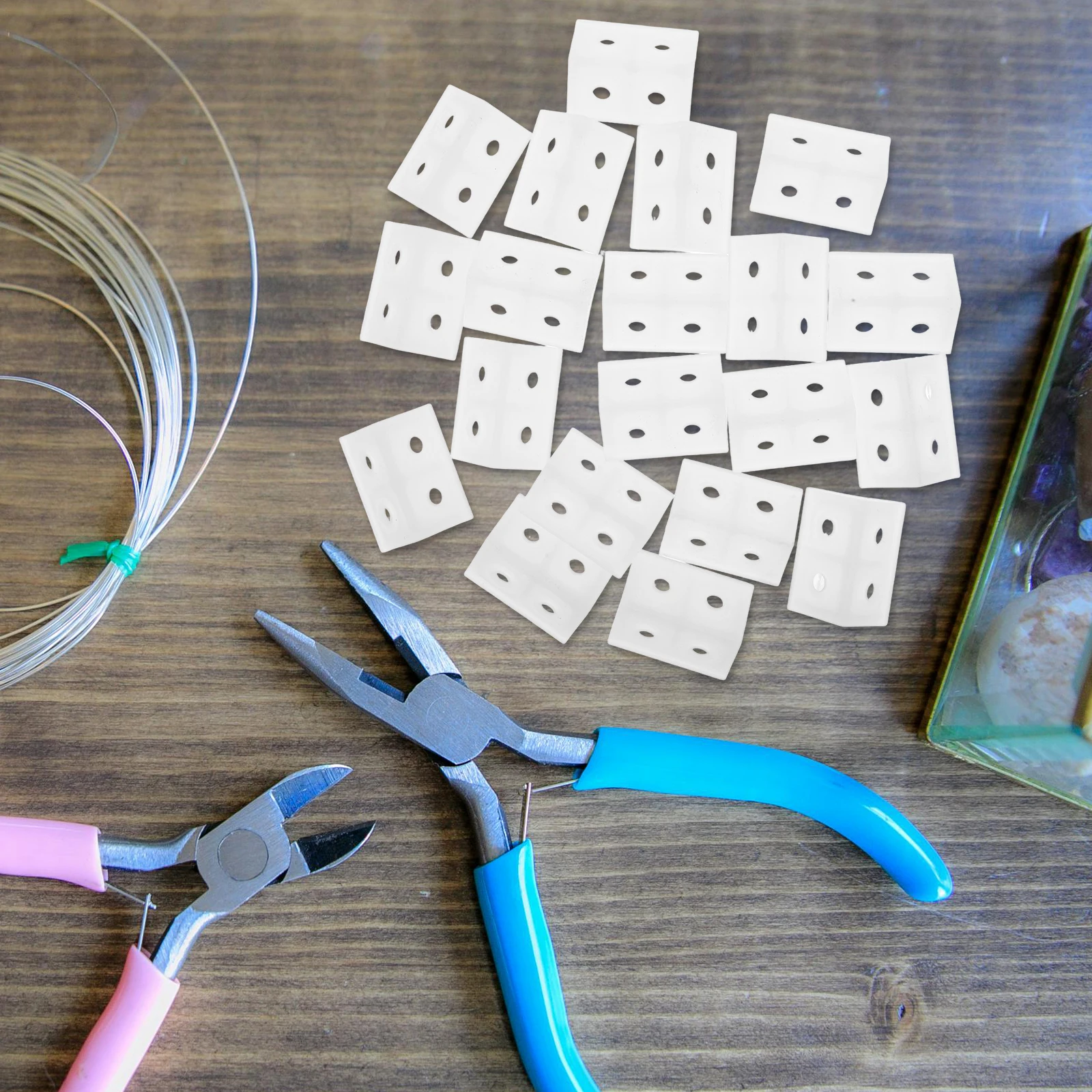 

20 Pcs Braces Partition Corner Code Brackets Cabinet Shelf Support Thicken 90 Degree 4 Hole Transparent