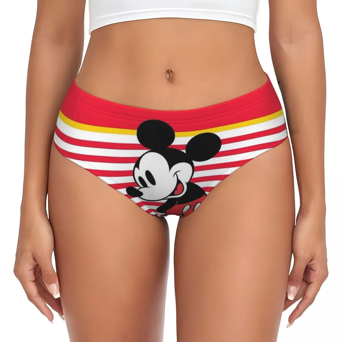 ที่กําหนดเองผู้หญิงมิกกี้เมาส์การ์ตูนกางเกงชั้นในหญิงยืดชุดชั้นในกางเกง