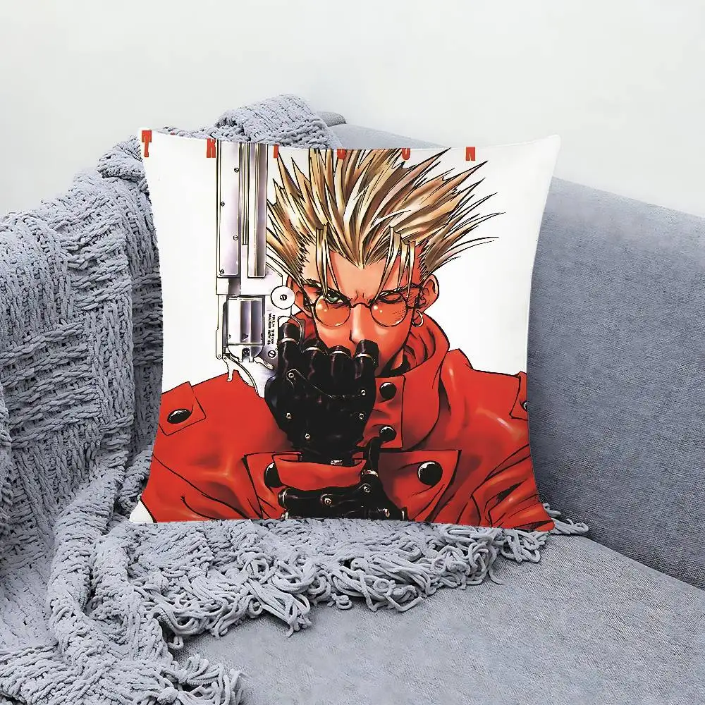 Cartoon T-Trigun Stampede Throw Pillow Covers Pattern Cushion Cover Suitable For Sofa Bedroom Car Pillow Cover