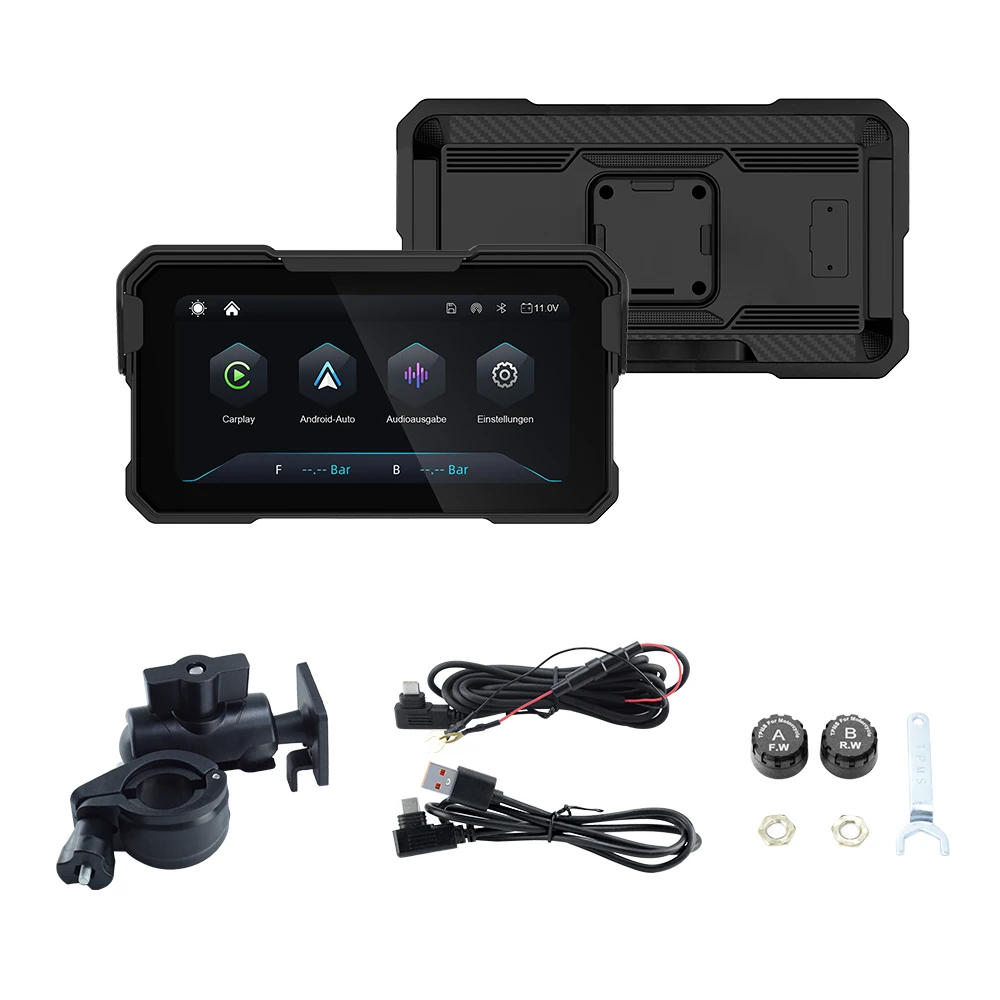 EKIY 6,25 Zoll Kabelloses CarPlay Moto Android Auto Tragbares Digitales Motorrad-Dashboard GPS-Navigation Abnehmbarer Bildschirm – Detail 14