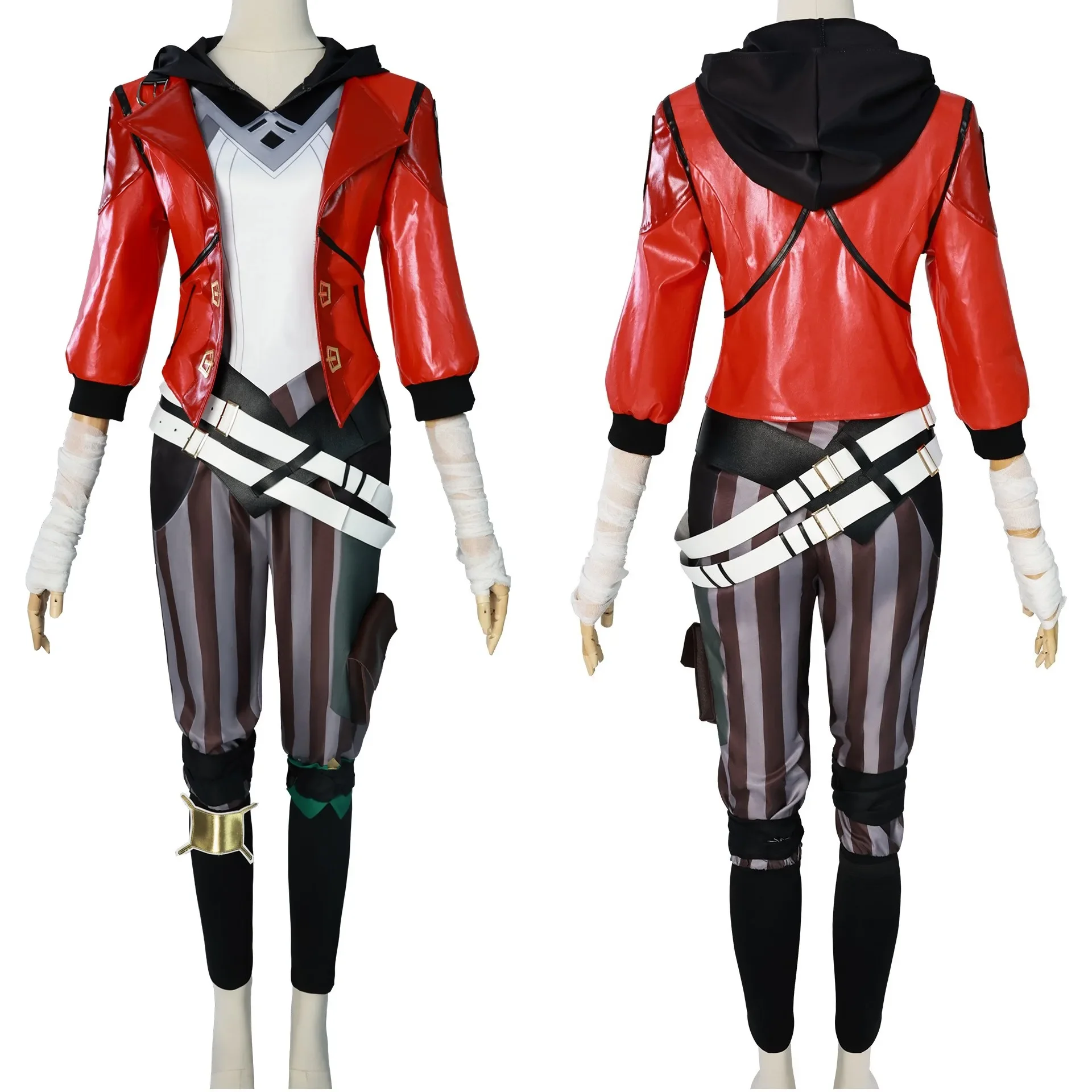 Vi Cosplay Game LOL Arcane Costume Piltover Enforcer Outfit Vi Uniform Red Wig Suit Halloween Carnival Role Play Costume