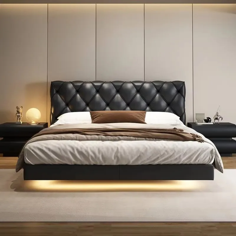 Unique Pretty Double Bed Queen Nordic Elegant Modern Luxury Bedroom Bed Frame Bases Nightstands Cama Box Solteiro Home Furniture