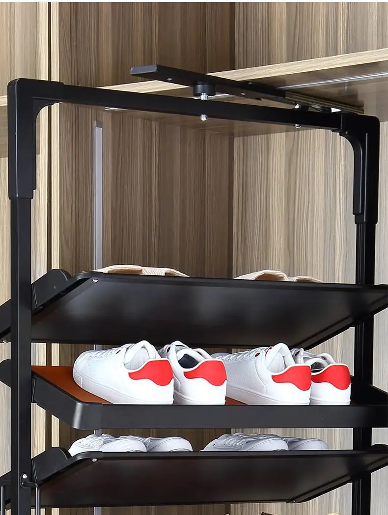 Rotating Shoe Rack Multi-layer Cabinet 360-degree Custom Telescopic Shoe Rack Home Cloakroom Swivel Aluminum Alloy