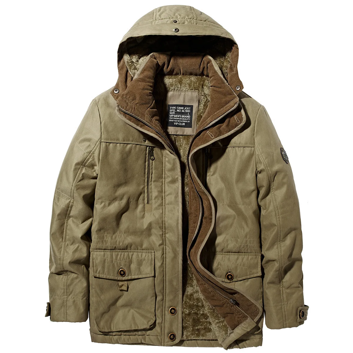 Parka invernale da uomo in pile caldo spesso con cappuccio collo di pelliccia giacca antivento capispalla cappotti uomo autunno classico abbigliamento Casual