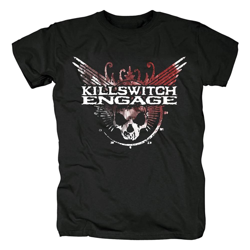 Mens Vintage Tshirs Harajuku Fashion Metalcore Killswitch Engage Kull Spraypaint T-Shirt Casual Short Sleeve Cotton Tee Tops