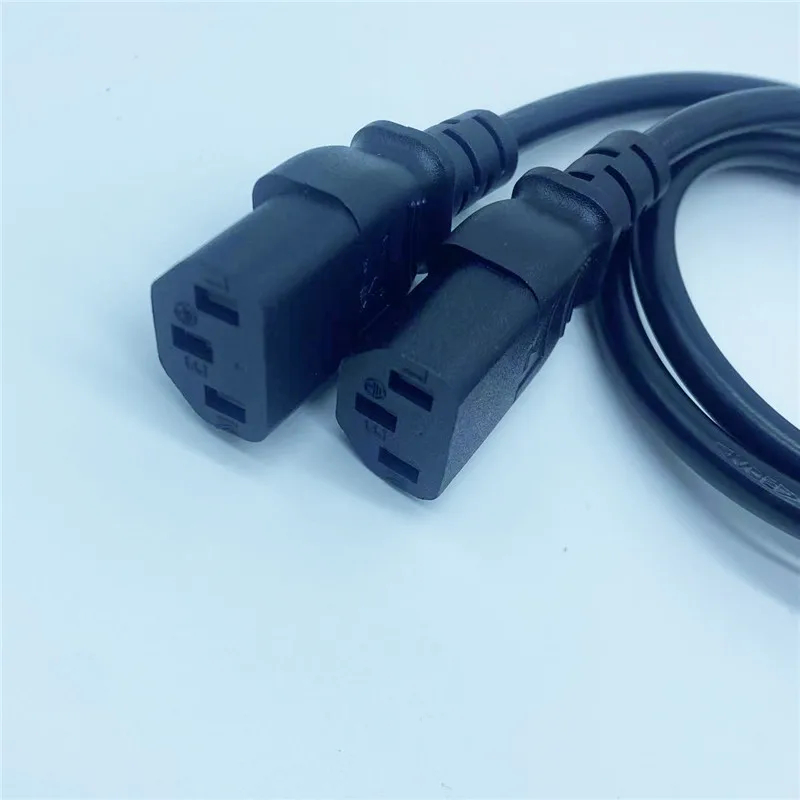 IEC C14 Male Plug to 2X C13 Female Socket Y Splitter Extension Cord 10A 250V for PDU UPS System