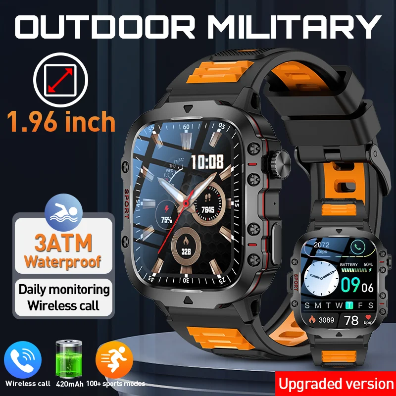 

Смарт-часы LIGE 2026: Мужские, прочные, военные, с Bluetooth-звонками, водонепроницаемость IP68, для спорта, с измерением пульса, для активного отдыха, для Android и iOS