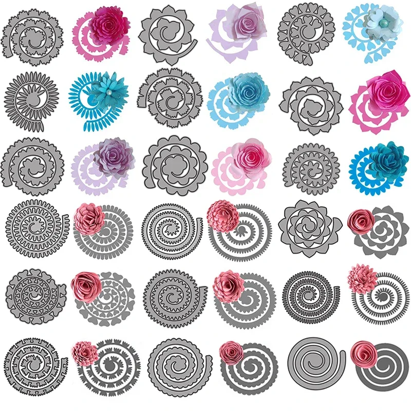 

3D Spiral Flower Garland Metal Cutting Dies for DIY Scrapbooking & Crafts 2021 New