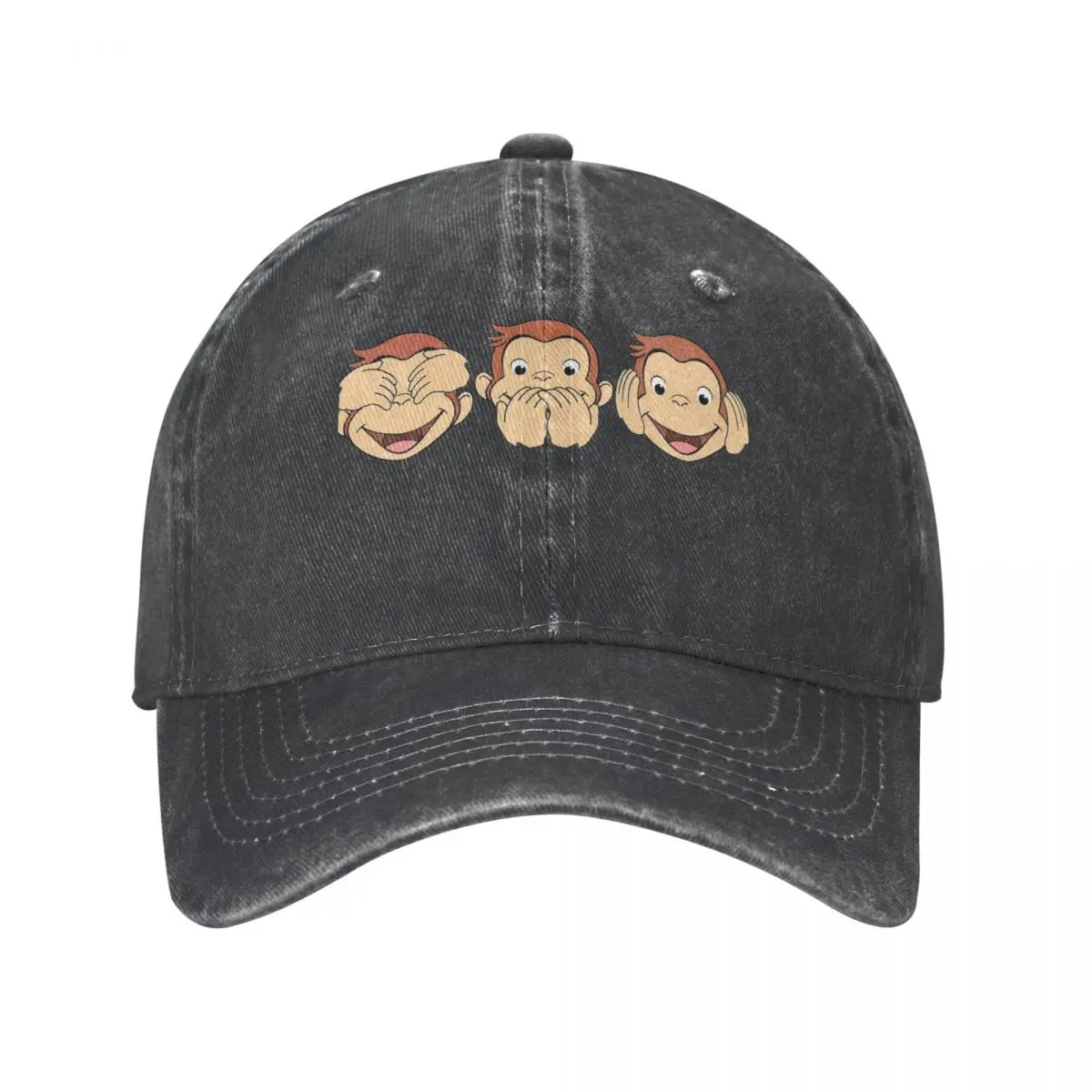 Curious George Denim Baseball Cap Classic Monkey Hiking Fishing Hip Hop Dad Hats Summer Women Men Cool Sun-Proof Snapback Cap