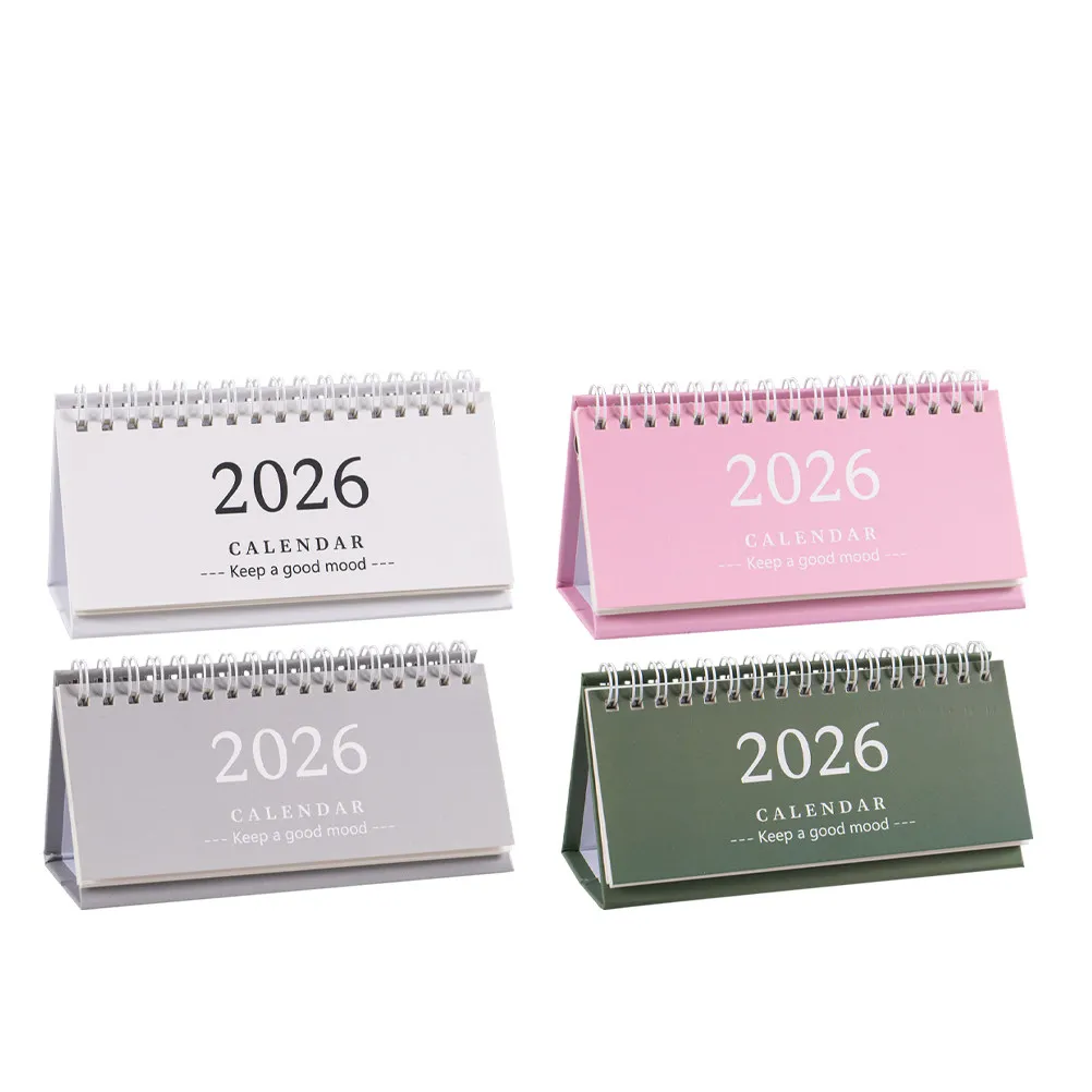 

4Pcs 2026 Long Desk Calendar Minimalist Aesthetic English Format Daily Monthly Planner for Office Home School Time Management