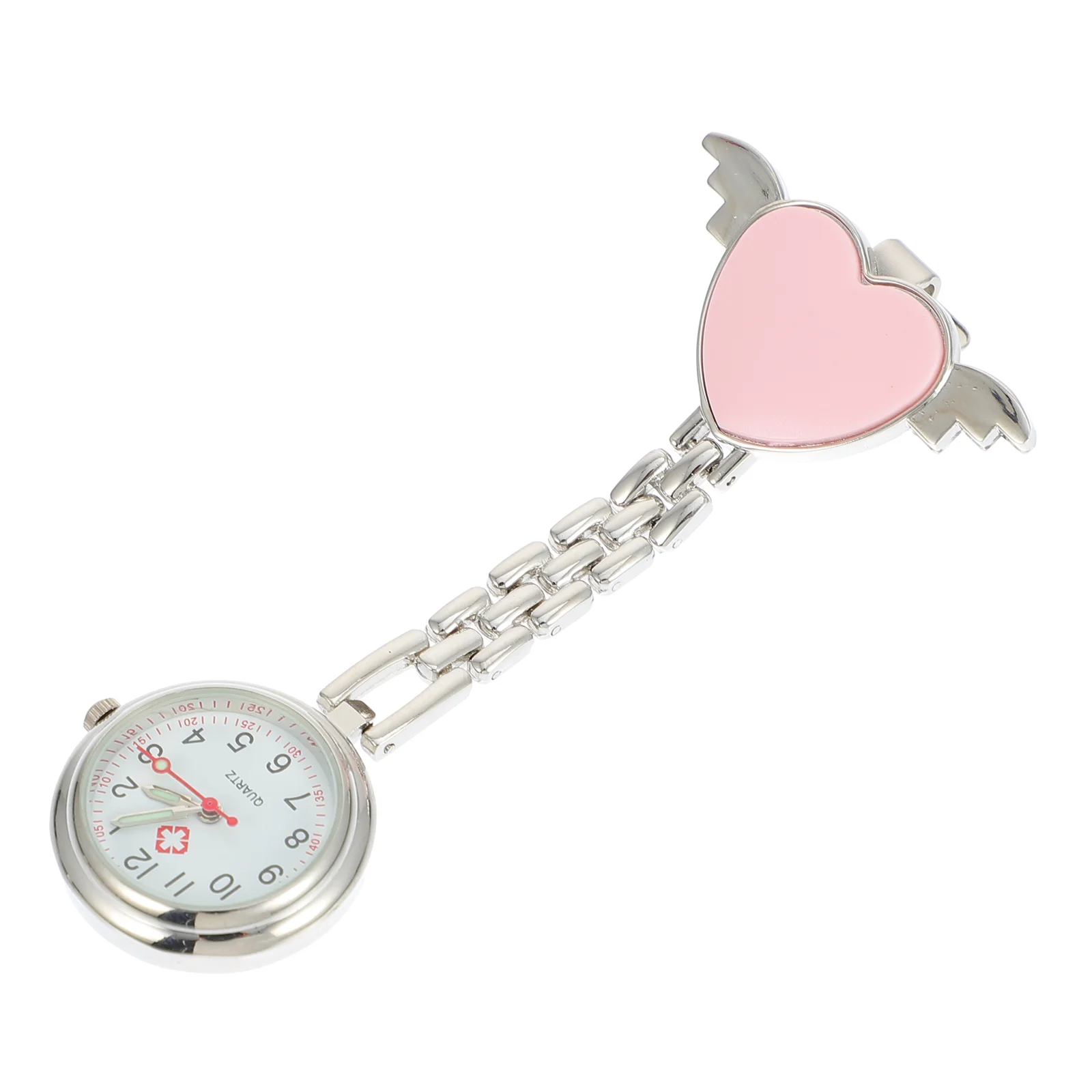 

Heart Design Nurse Pocket Watch Coated Glass Alloy Lightweight Practical Digital Hospital Women Adorable Medical