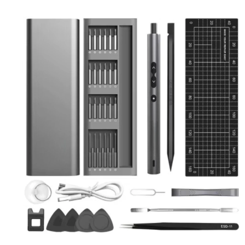 

62 in 1 Rechargeable Cordless Precision Mini Electric Screwdriver Power Screwdriver Set with 48 Bits LED Lights and Magnetic Mat
