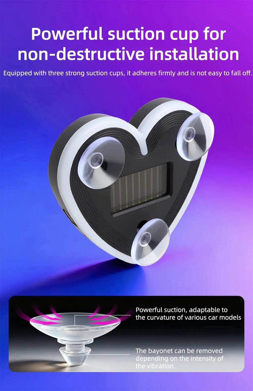 1PCS USB Solar Powered Heartshaped Symphony Colorful Led Ambient Light Bedroom Night light Front Rear Windowsheid Decoration
