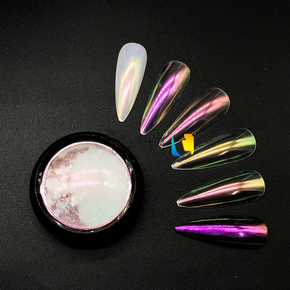 Moonlight Pearl Nail Powder Shimmer Mirror White Chrome Nail Pigment Rub Mermaid Glitter Dust Polish For Manicure Accessories