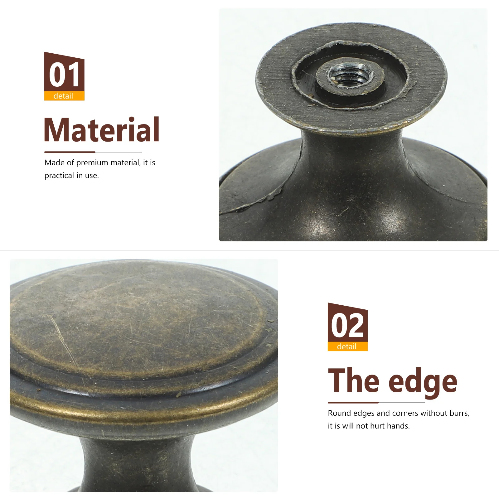 

12Pcs Round Vintage Cabinet Knobs Compact Dresser Drawer Pulls Decorative Furniture Handles for Cupboard Wardrobe Closet Kitchen