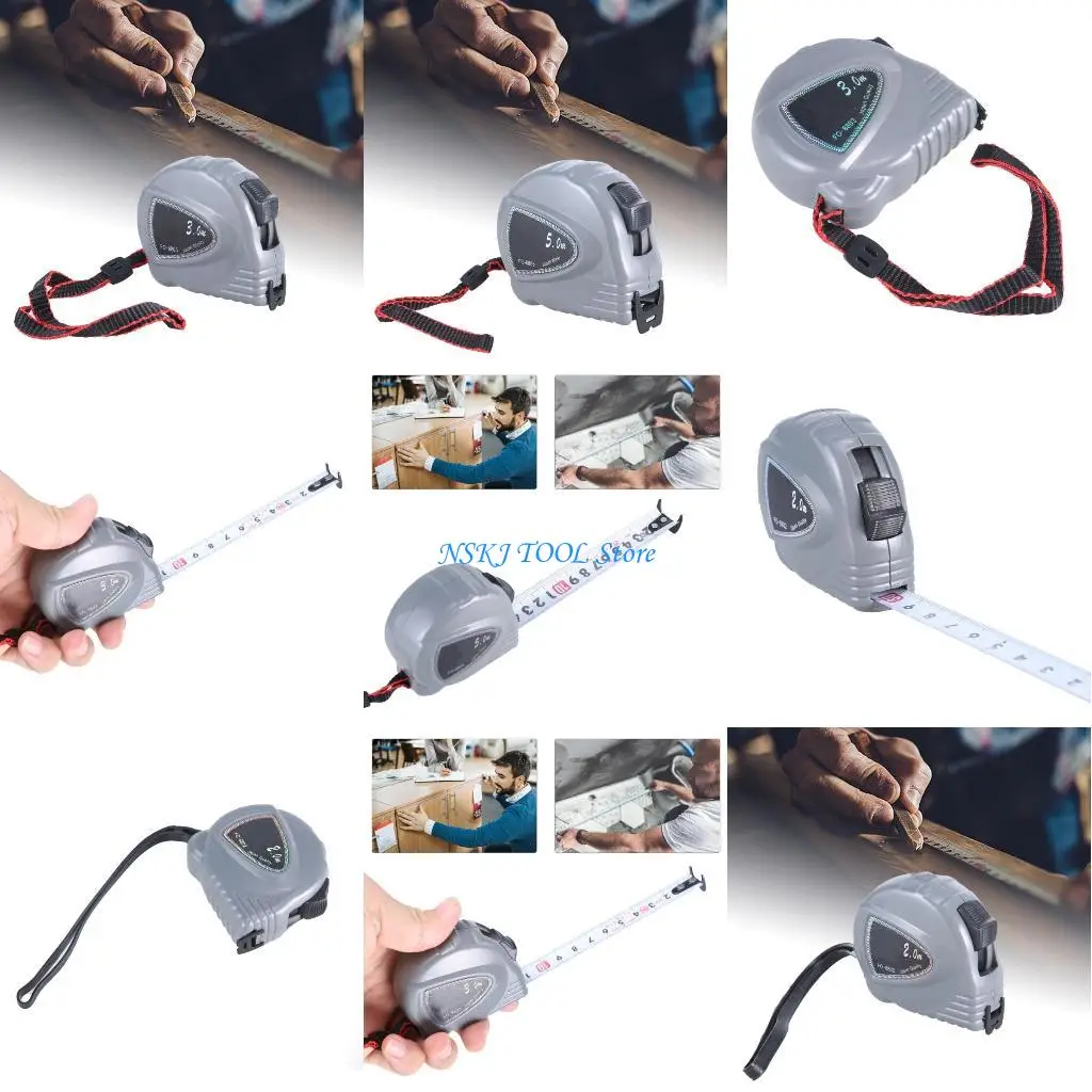 

L8RC 2/3/5meter Ruler Measuring Tape with Lock Metal Clip Tape Measure