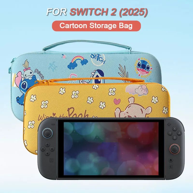 Sac de rangement pour Nintendo Switch 2 2025, étui pour Console de jeu, dessin animé mignon, sac à main de transport de voyage, housse de protection, boîte d'accessoires