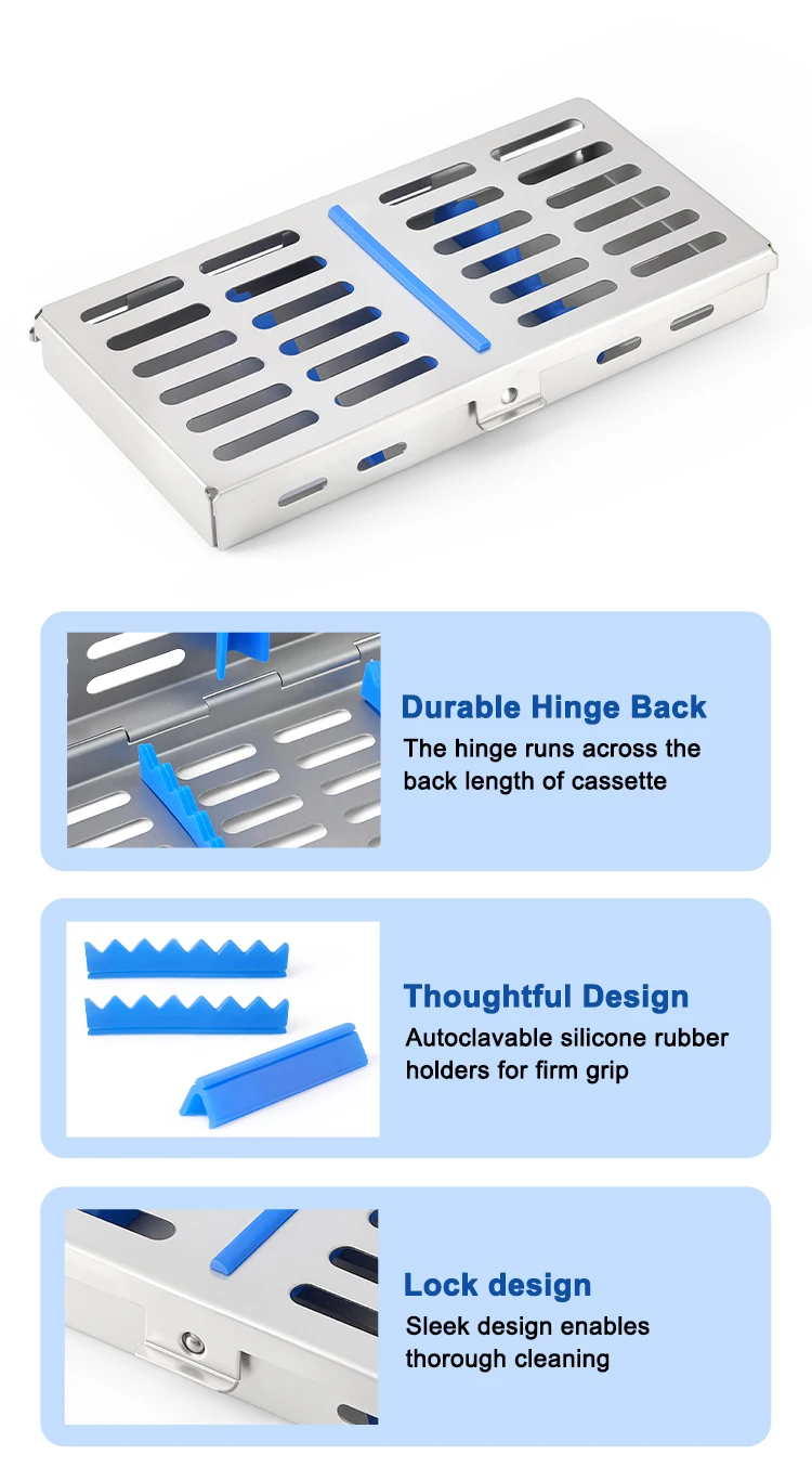 AZDENT Dental Sterilisation Rack Kassette 5/7/10/20 Gitter Datei Bohrer Desinfektion Tablett Chirurgische Sterilisation Box Abnehmbare – Detail 13