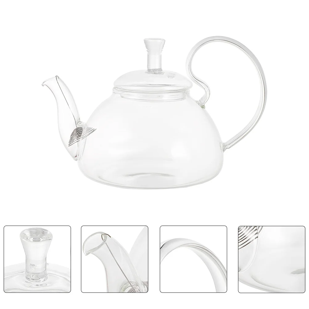 

Glass Tea Kettle Heat Resistant Large Handle Transparent for Kung Fu Tea Home Use Heat Resistant Glass Teapot Kung Fu Teapot