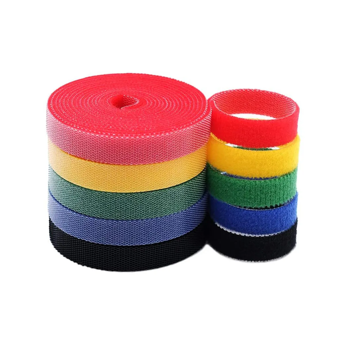 6 Rolls Cable Tie Reusable Fastening Hook Loop Strap Cable Organizer Wire Cord Management Wire Ties Cord Organizer