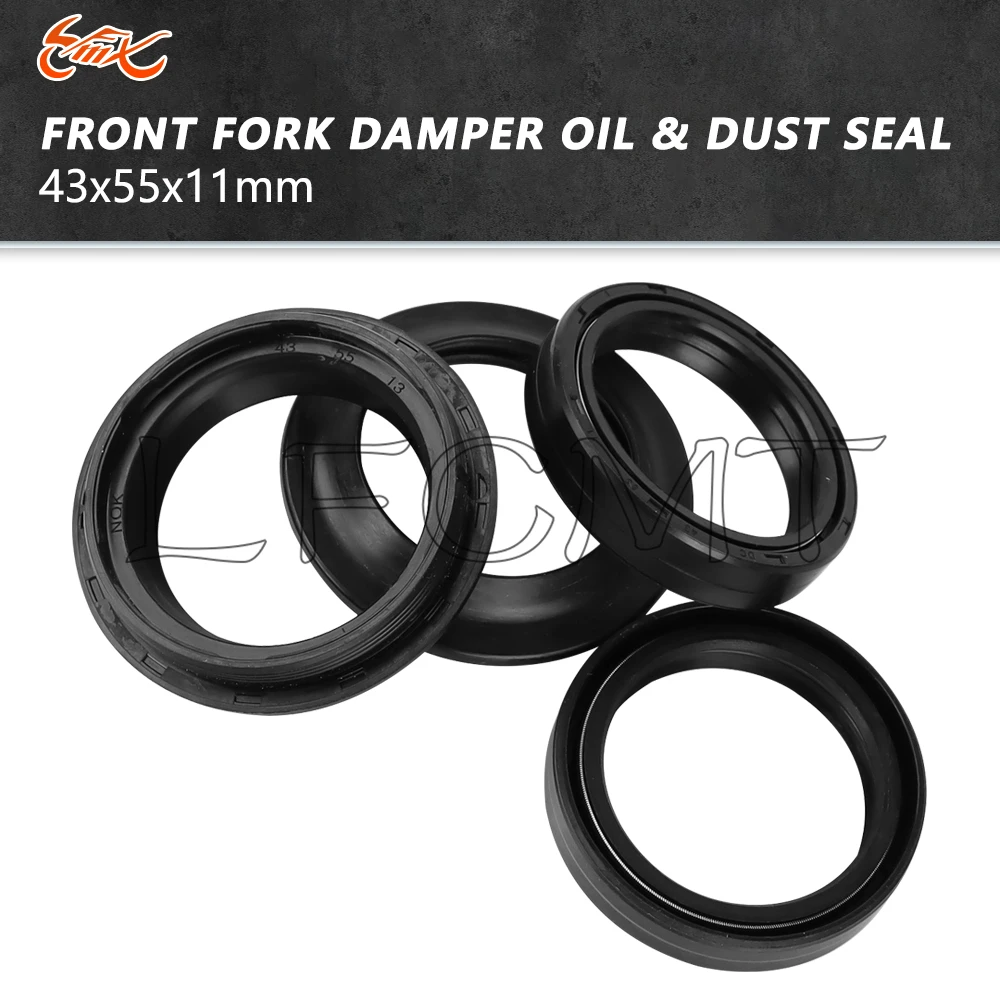 4/8PCS 43x55x11 Front Fork Oil Seal 43 55 Dust Cover Fit for YAMAHA TDM850 MT01 1600 YZF-R1M YZF-R1S FZS1000 FZ6 S2 FZS600 FAZER
