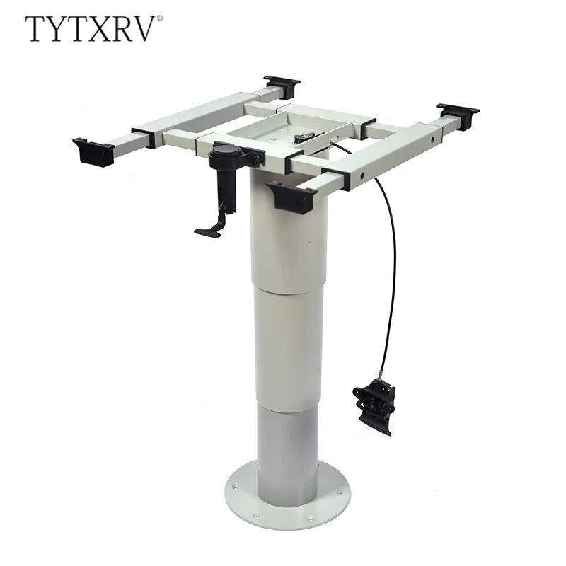 RV Accessories Aluminum Pneumatic Lifting Table Legs With Sliding Frame And Rotating Base Plate For Boat Marine Caravan