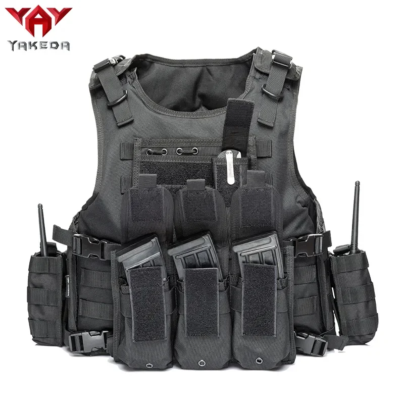 

YAKEDA Tactical Vest Camouflage Body Armor Sports Wear Hunting Molle bulletproof Black