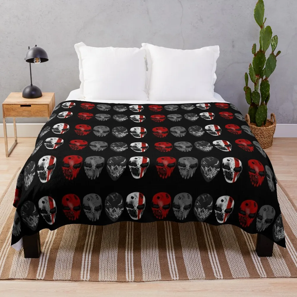 

Devils night masks Throw Blanket manga Cute Plaid Blankets