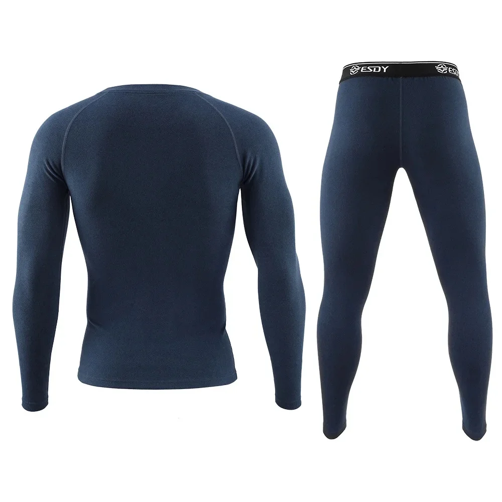 New Two-Piece Winter Thermal Underwear Set for Men, Workout Set, Thermal Underwear, Long-Sleeve Top and Long Pants, Compression