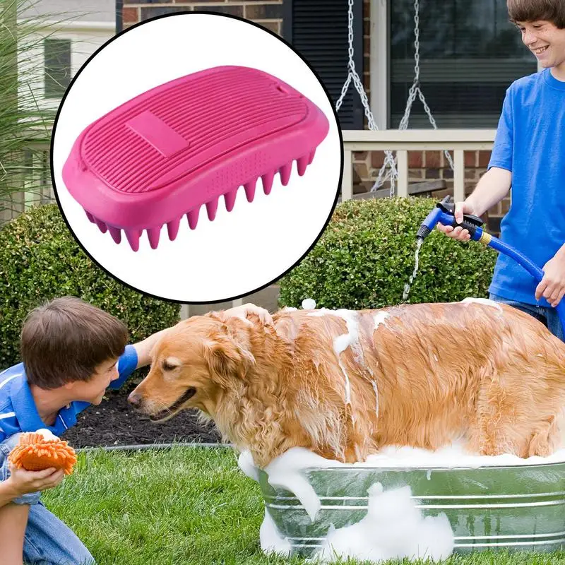 Escova de banho para tosa de animais de estimação, escova macia para banho de animais de estimação, multifuncional, purificador de cães para banho, acessórios para tosa de animais de estimação para cães e gatos