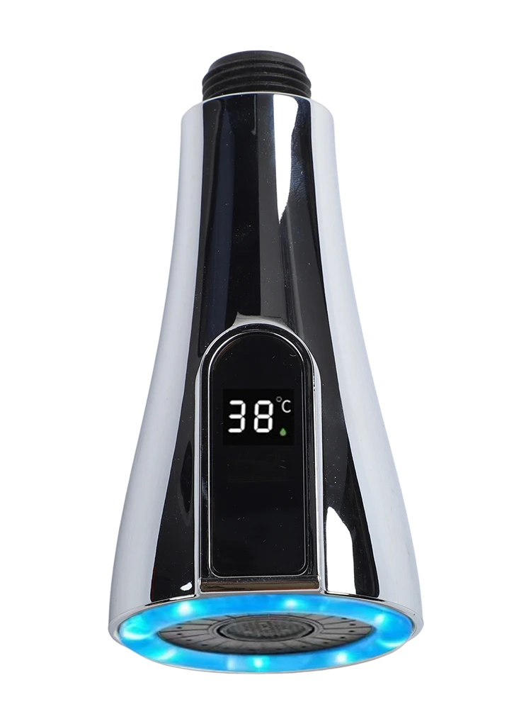Pull Out Kitchen Faucet Nozzle G12 with LED Digital Water Temperature Display and Two Spray Modes Designed for Kitchen Sink Use