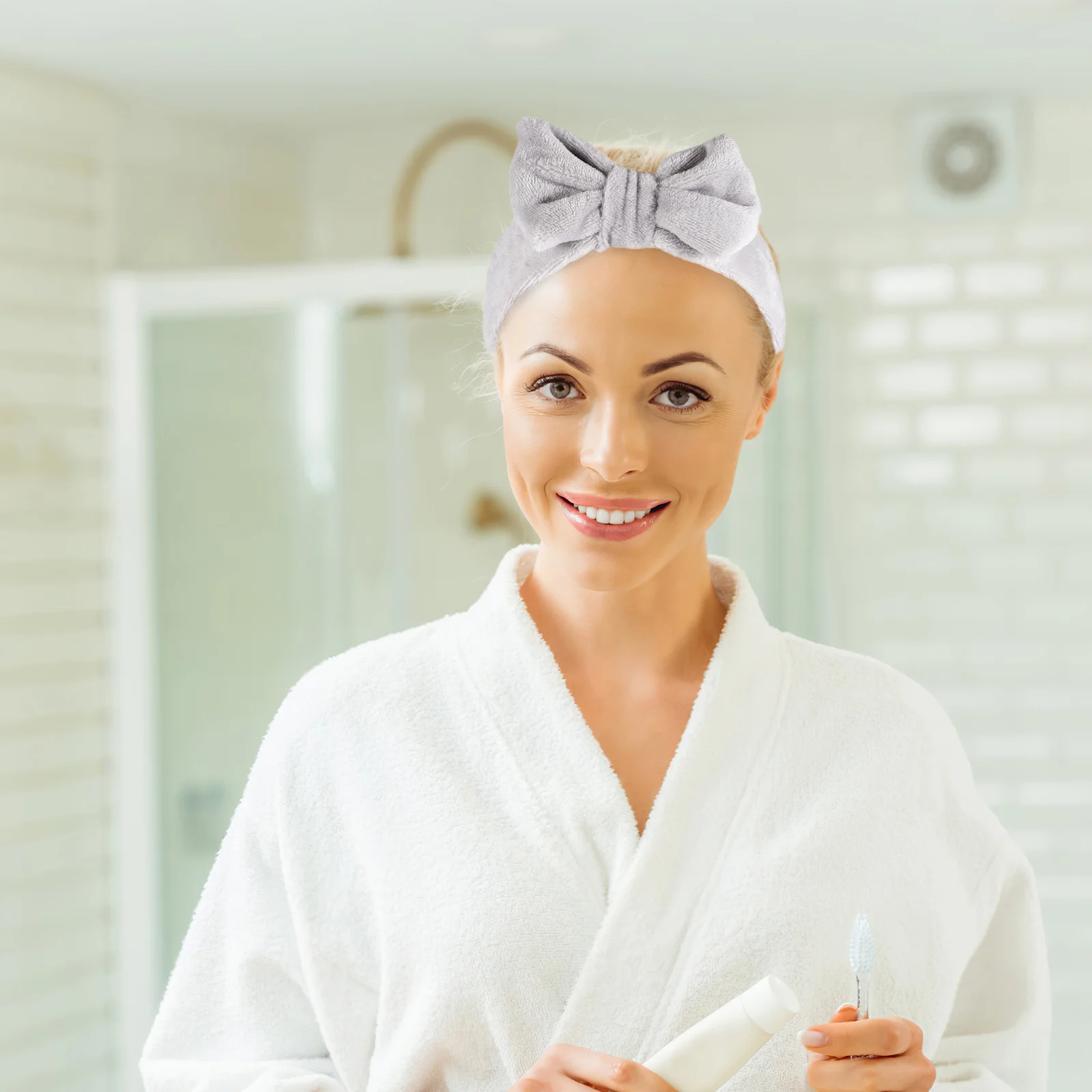 

3Pcs Bowknot Headbands for Facial Care Makeup Shower Breathable Comfortable Skin Friendly Elastic Spa Headbands