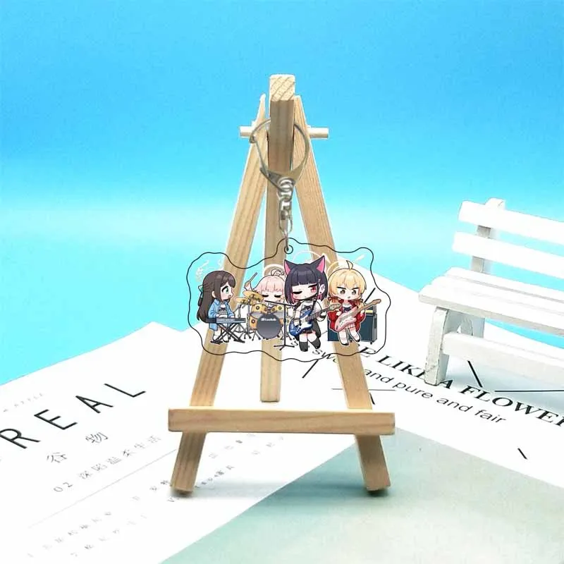 Anime Blue Archive Acrylic Figures Keychain Cartoon Cute Ichinose Asuna Bag Charms Fans Gift Women Pendant Chaveio Car Keyring